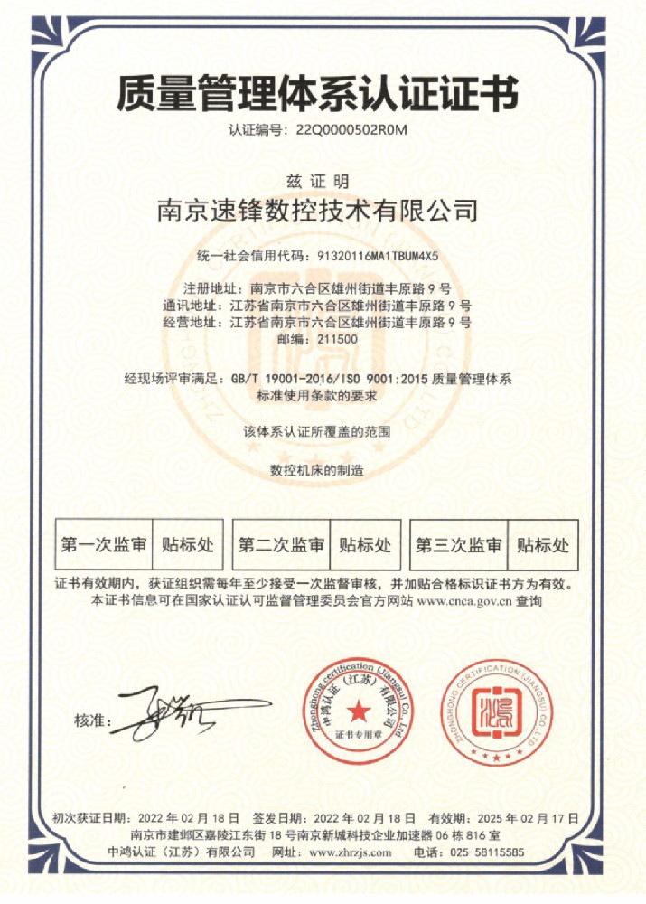 Quality Management System Certification